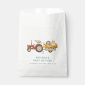 かわいいヘッジホッグファームトラクターベビーシャワー フェイバーバッグ (正面)