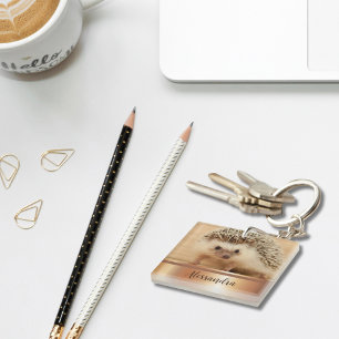 かわいいヘッジホッグフェイクバラ金ゴールドキーチェーン キーホルダー