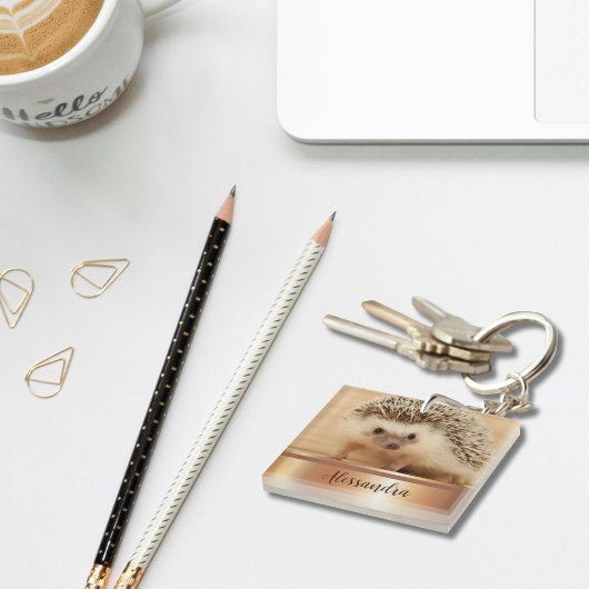 かわいいヘッジホッグフェイクバラ金ゴールドキーチェーン キーホルダー