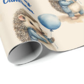 かわいいヘッジホッグボーイズパーソナライズされた誕生日 ラッピングペーパー (ロールコーナー)