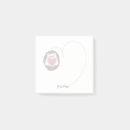 かわいいヘッジホッグ名前をカスタムするハートノート ポストイット