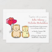 かわいいヘッジホッグ漫画結婚式招待状 招待状 (正面/裏面)