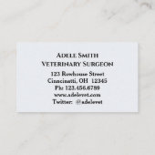 かわいいヘッジホッグ獣医師標準名刺 名刺 (裏面)