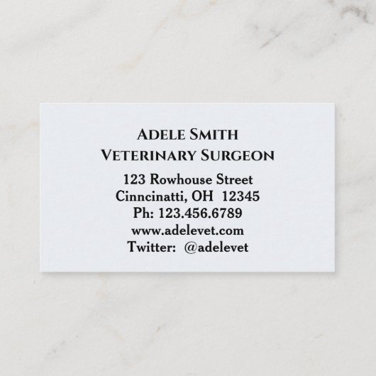 かわいいヘッジホッグ獣医師標準名刺 名刺 (裏面)