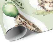 かわいいヘッジホッグ男女兼用パーソナライズされた誕生日 ラッピングペーパー (ロールコーナー)