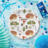 かわいいヘッジホッグ自然フローラレインボーパターン ペーパープレート (パーティー)