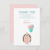 かわいいヘッジホッグ誕生日ありがとう 招待状 (正面/裏面)