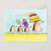 かわいいヘッジホッグ誕生日はがき ポストカード (正面)
