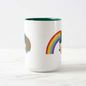 かわいいヘッジホッグLeprechaun ツートーンマグカップ (中央)