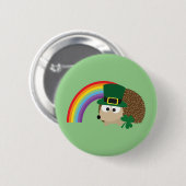 かわいいヘッジホッグLeprechaun 缶バッジ (正面&裏面)