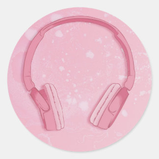 かわいいヘッドフォン ラウンドシール