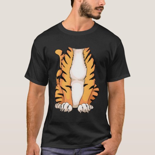 かわいいヘッドレスタイガーの衣装ハロウィンおもしろい動物 Tシャツ (正面)