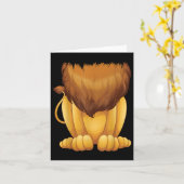 かわいいヘッドレスライオンコスチュームハロウィンおもしろい大きな猫 カード (黄色い花)