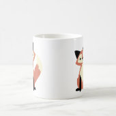 かわいいヘッド傾きのキツネ コーヒーマグカップ (中央)