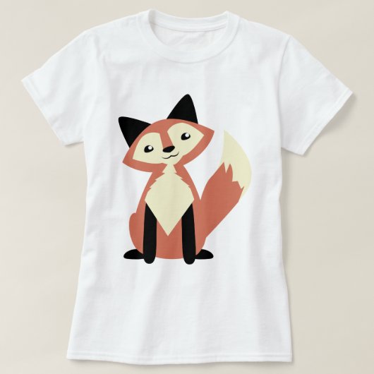 かわいいヘッド傾きのキツネ Tシャツ (デザイン正面)