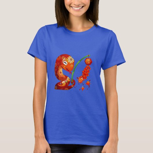 かわいいヘビ中国旧正月2025 Tシャツ (正面)