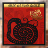 かわいいヘビ中国正月干支SqWC ウィンドウサイン (シート2)