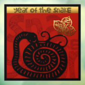 かわいいヘビ中国正月干支SqWC ウィンドウサイン (シート3)