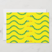 かわいいヘビ爬虫類キッド1歳の誕生日パーティー 招待状 (裏面)