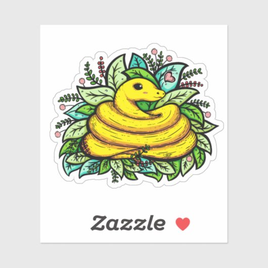 かわいいヘビ シール (シート)