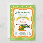 かわいいヘリコプターの子供の誕生日パーティー招待状 招待状 (正面)