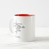 かわいいヘリコプターフォーフォースイラストレーションドードル ツートーンマグカップ (正面左)