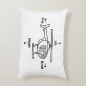 かわいいヘリコプターフォーフォースイラストレーション アクセントクッション (裏面(縦))