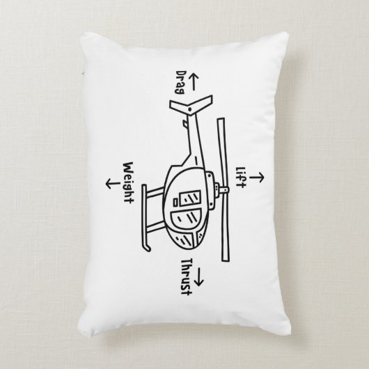 かわいいヘリコプターフォーフォースイラストレーション アクセントクッション (正面(垂直))