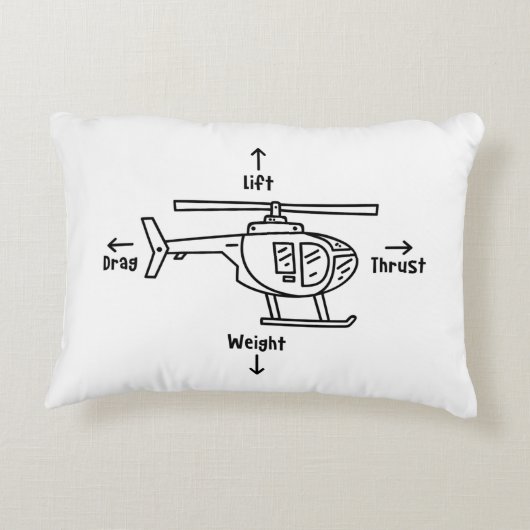 かわいいヘリコプターフォーフォースイラストレーション アクセントクッション (裏面)
