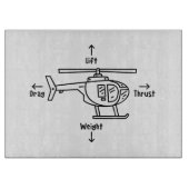 かわいいヘリコプターフォーフォースイラストレーション カッティングボード (正面)