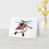 かわいいヘリコプター カード (黄色い花)