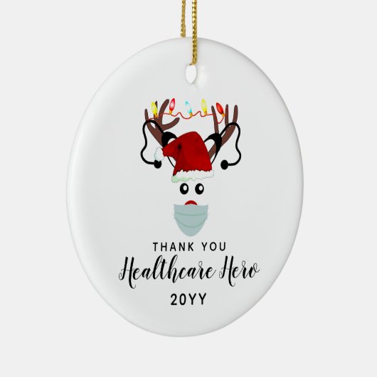 かわいいヘルスケアのヒーロークリスマストインデアカスタムー セラミックオーナメント (右)