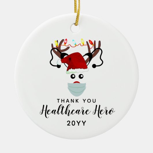 かわいいヘルスケアのヒーロークリスマストインデアカスタムー セラミックオーナメント (正面)