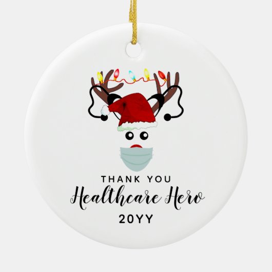 かわいいヘルスケアのヒーロークリスマストインデアカスタムー セラミックオーナメント (裏面)