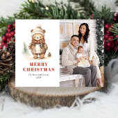 かわいいベアミリークリスマスフォトホリデーポストカード シーズンポストカード