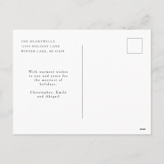 かわいいベアミリークリスマスフォトホリデーポストカード シーズンポストカード (裏面)