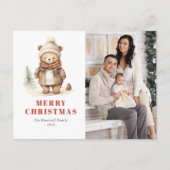 かわいいベアミリークリスマスフォトホリデーポストカード シーズンポストカード (正面)
