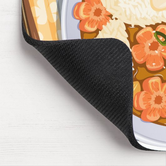 かわいいベアラカレーライス丼 – アニメかわいい食べ物アート マウスパッド (コーナー)