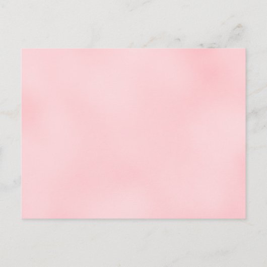 かわいいベアーウォーター色赤面ピンクフローラベビーシャワー インビテーションポストカード (裏面)