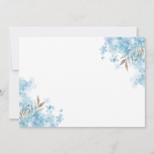 かわいいベアーテディブルーバルーンボーイベビーシャワー 招待状 (裏面)