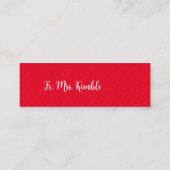 かわいいベアーバレンタインデーのギフトラベル（1x3インチ） スキニー名刺 (裏面)