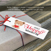 かわいいベアーバレンタインデーのギフトラベル（1x3インチ） スキニー名刺