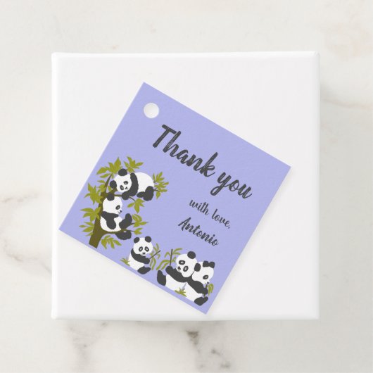 かわいいベアーパンダパーティー少年誕生日ギフトありがとう フェイバータグ (インサイチュ)