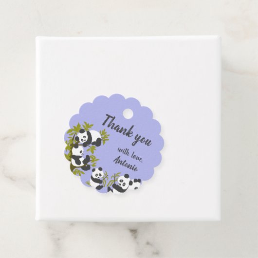 かわいいベアーパンダパーティー少年誕生日ギフトありがとう フェイバータグ (インサイチュ)