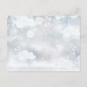 かわいいベアーブルーありがとう冬のベビー写真誕生 案内ポストカード (裏面)