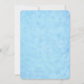 かわいいベアーブルーフローラ緑の男の子ベイビーシャワー 招待状 (裏面)