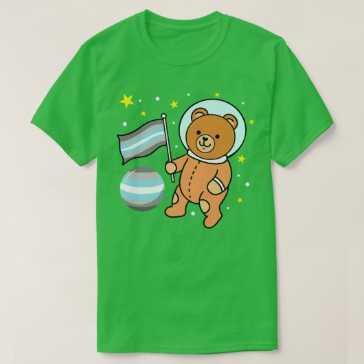 かわいいベアー宇宙飛行士デミボーイプライドPremium535 Tシャツ (デザイン正面)