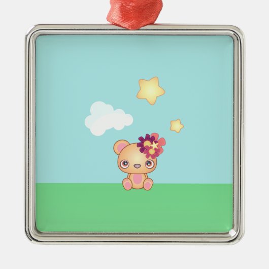 かわいいベア メタルオーナメント (正面)