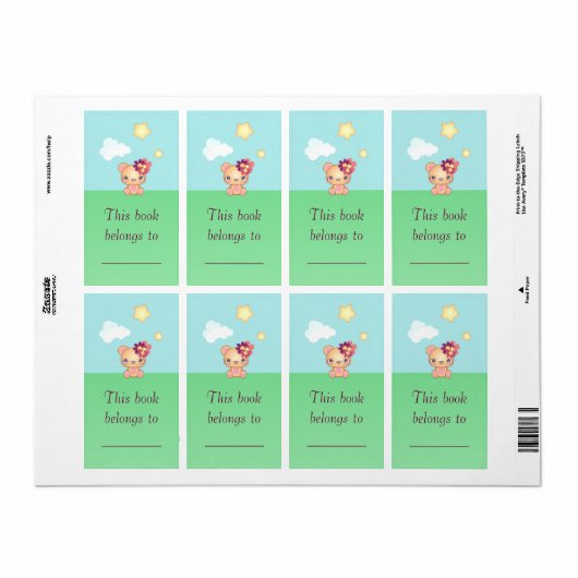 かわいいベア ラベル (フルシート)