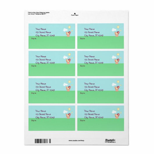 かわいいベア ラベル (フルシート)